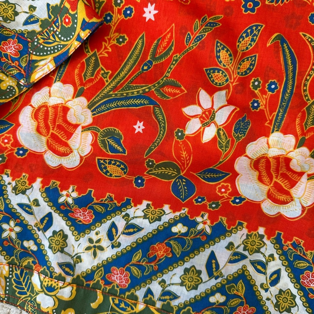 Tory Burch Red Floral Blouse - Picture 4 of 10